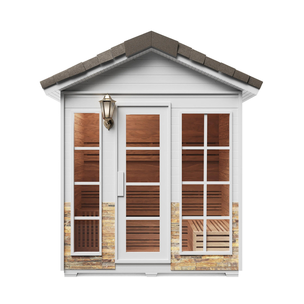 Outdoor Canadian Red Cedar Wet/Dry Sauna - 6 Person | CED6PORI-AP