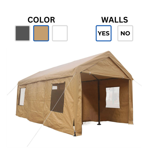Heavy Duty Outdoor Canopy Carport Tent - 10 X 20 FT