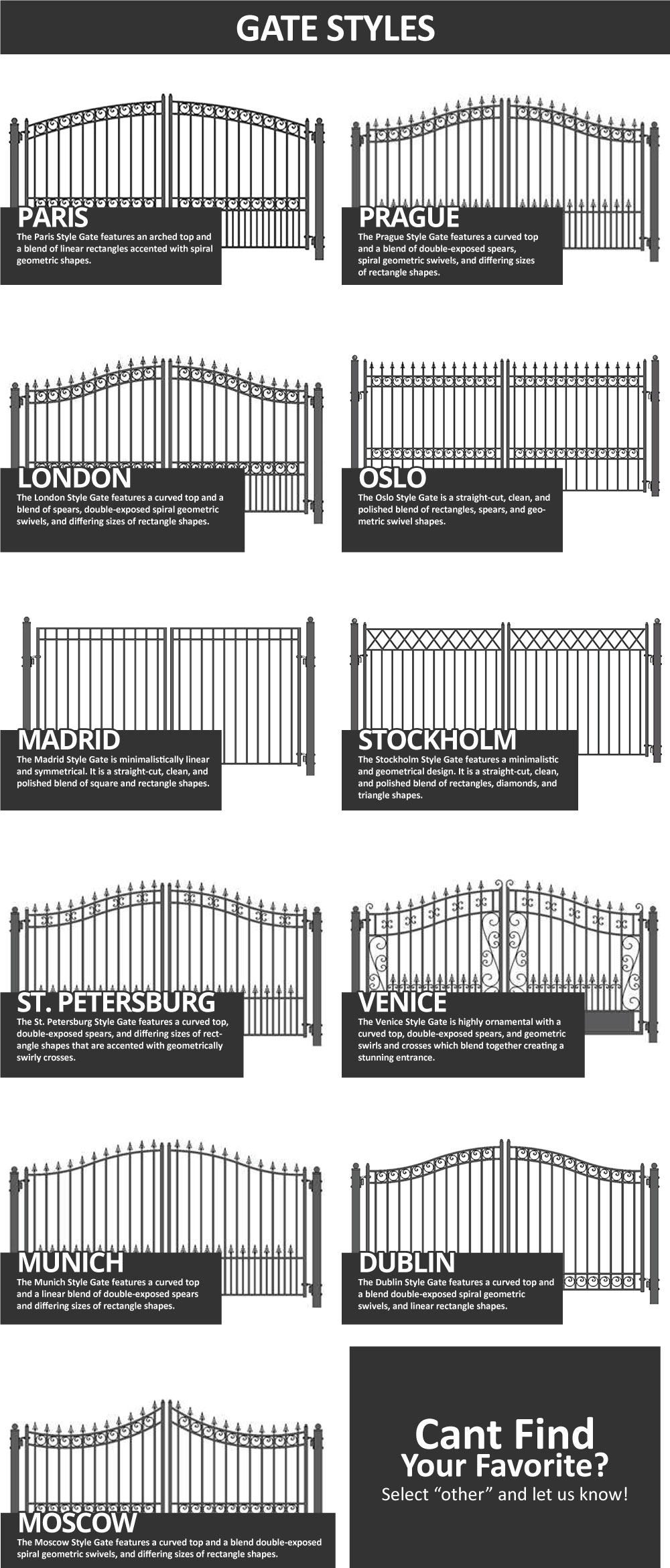 Custom Driveway Gate Styles