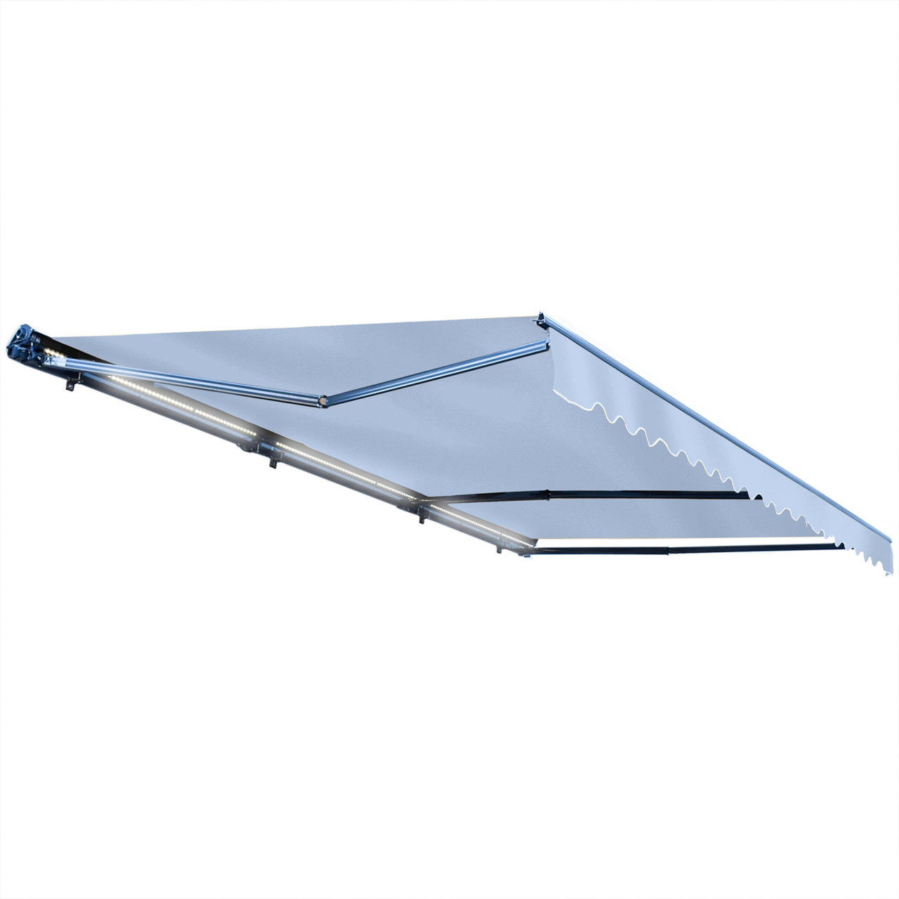 2 Arms Motorized LED Luxury Awnings