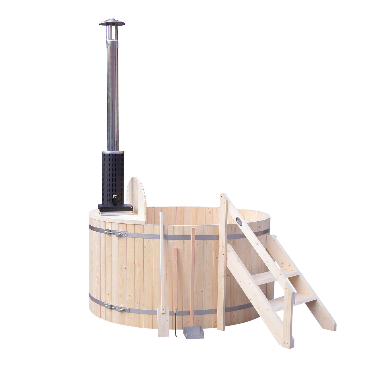 Wood-Fired Hot Tub with Internal Stove