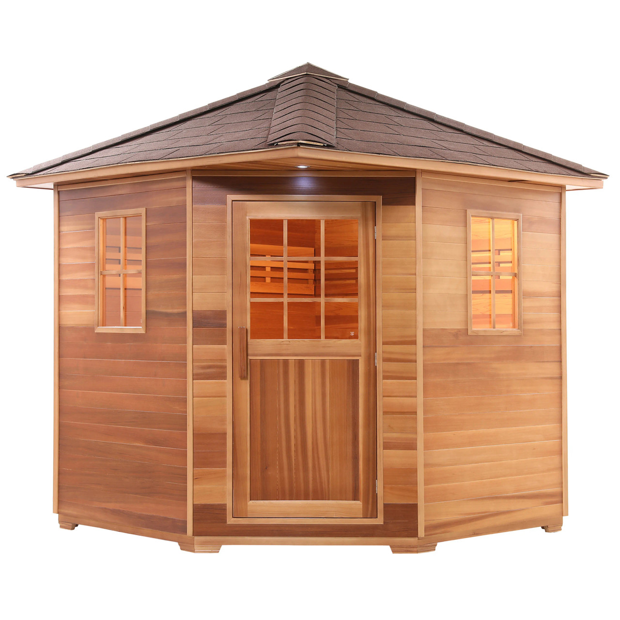 Red Cedar Wet/Dry Outdoor Sauna - 8 Person | SKD8RCED-AP