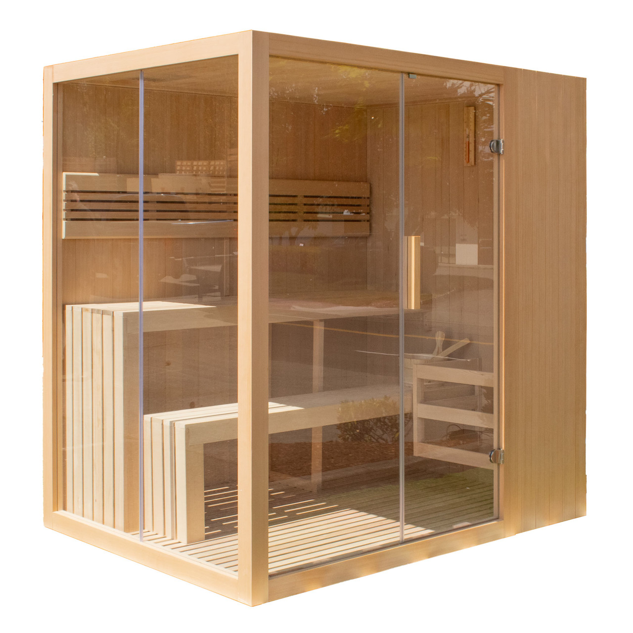 Hemlock Indoor Wet/Dry Sauna with LED Lights - 4-6 Person | STHE4INNY-AP