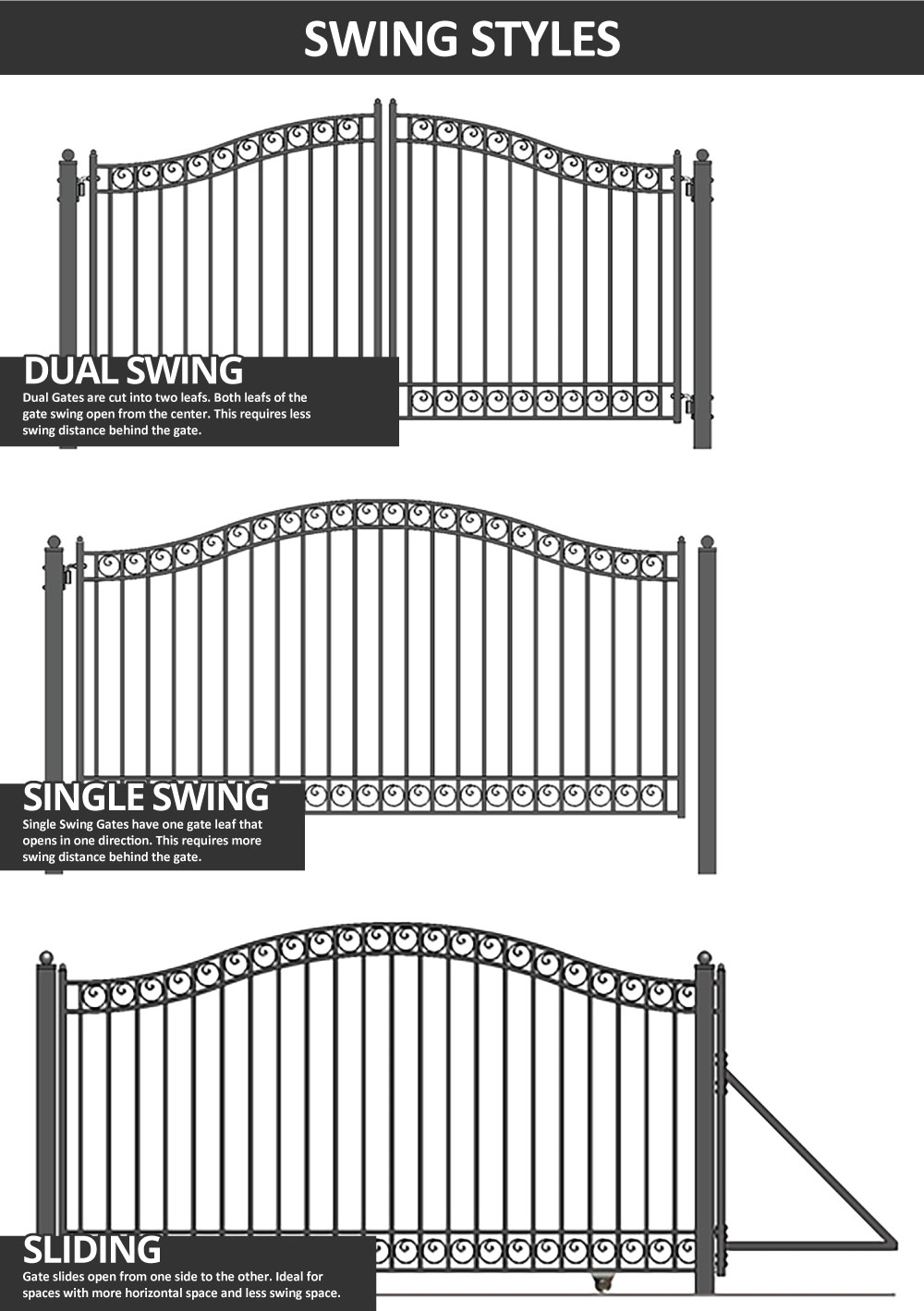 Custom Sliding Driveway Gate Styles